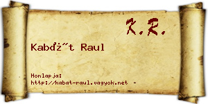 Kabát Raul névjegykártya